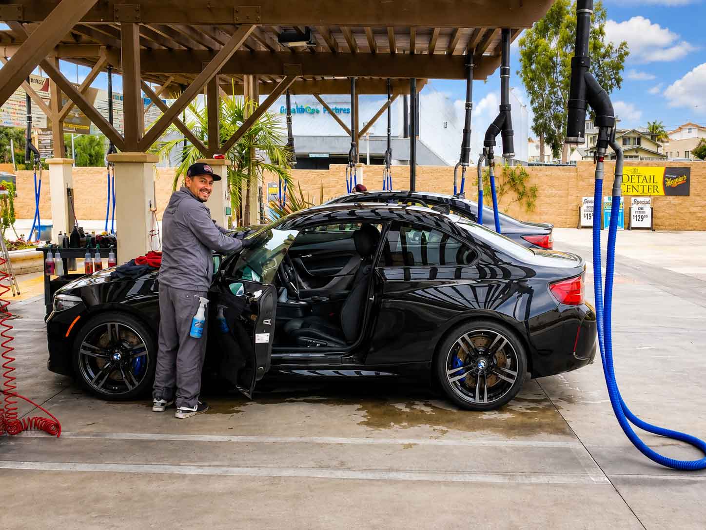 A car being washed at Redondo Car Wash on Torrance Blvd.
